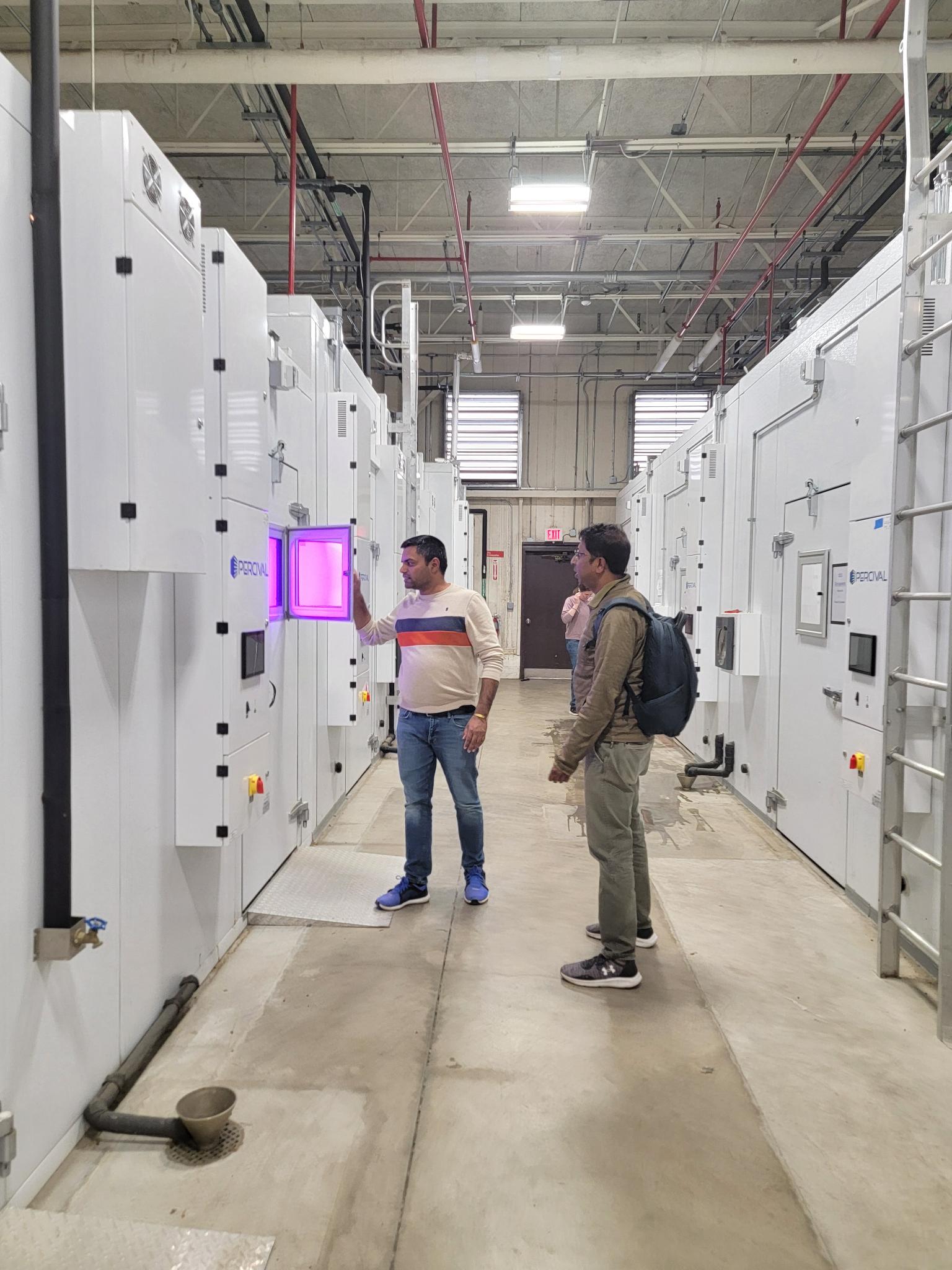 Dr.Sapkota showing his growth chambers